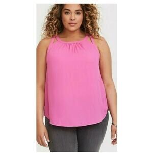 NWT Torrid Pink Sleeveless Cut Out High Neck Georgette Tank Plus Size: 5X (28)